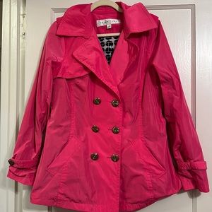 Trina Turk hot pink trench coat sz M